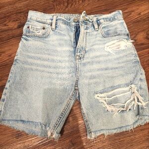 Emerica Light Blue Ripped Jean Shorts